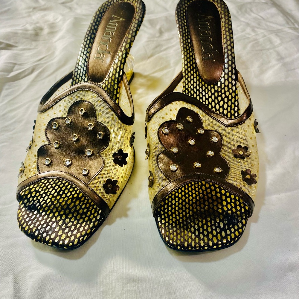 Gold and Black Women's Shoes